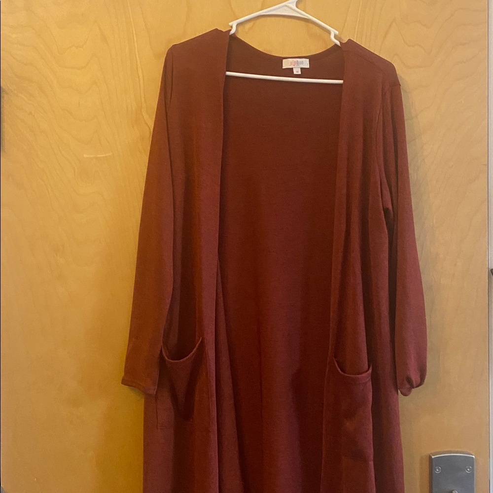 Rust Open Front Cardigan